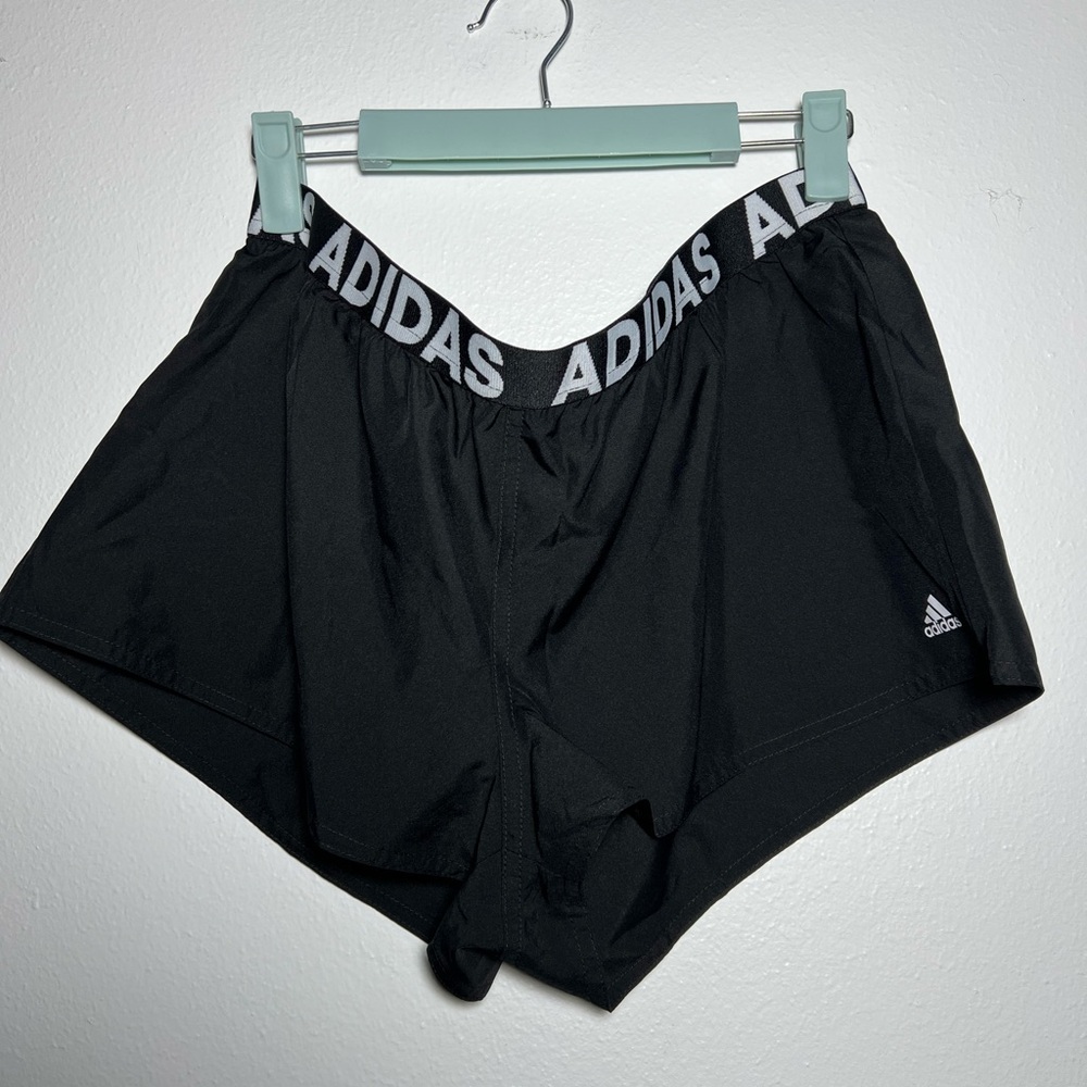 Adidas Black Running Shorts with Logo Waistband